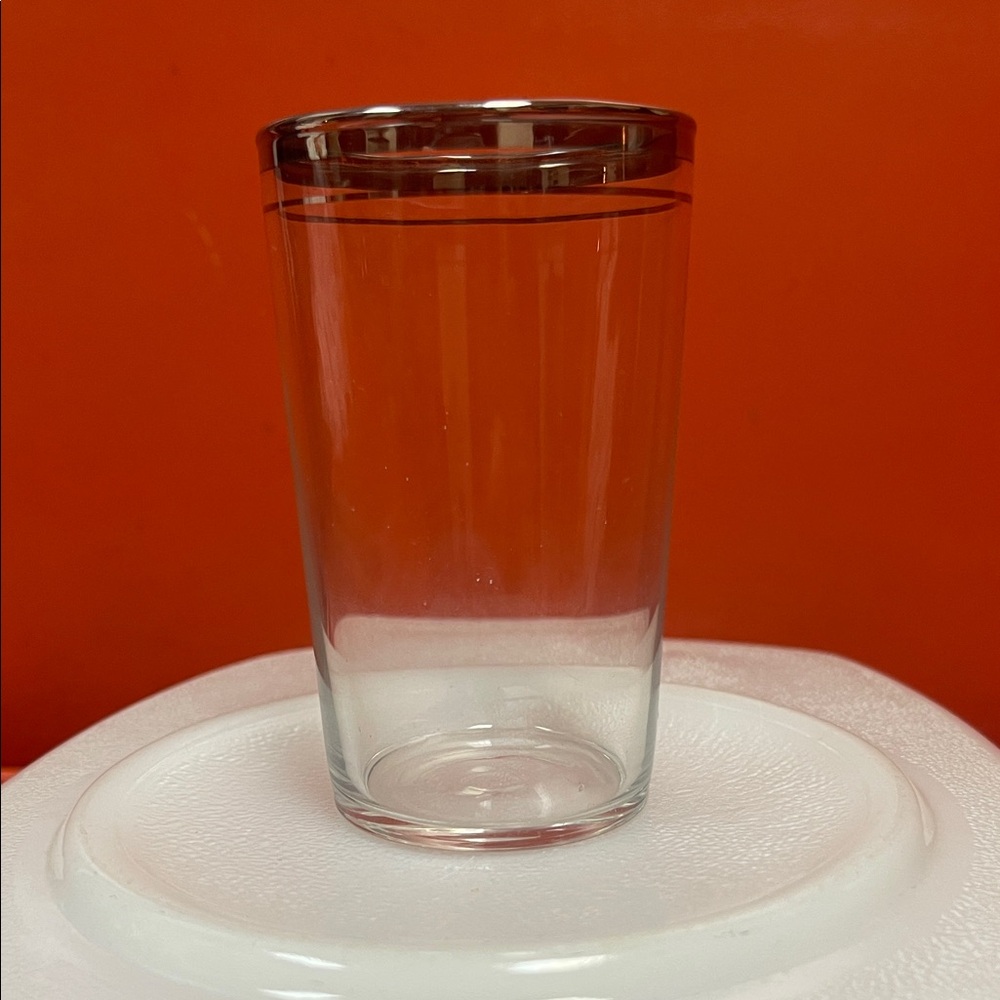 Vintage Highball Glass with Silver Rim